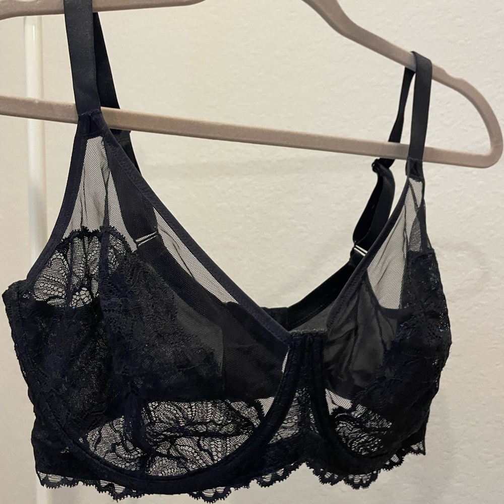 Hsia Black Lace Unlined Bra